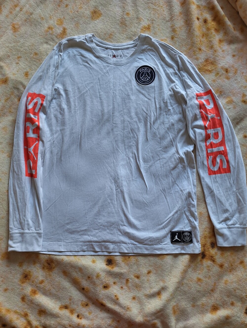 Vtg Jordan x PSG Paris Saint-Germain Long Sleeve T-Shirt Mens XL 100% Cotton